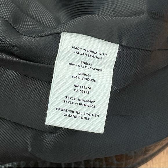 Helmut Lang Croc Embossed Patent Leather Asymmetrical Mini Skirt Black 10 Large - Picture 9 of 14